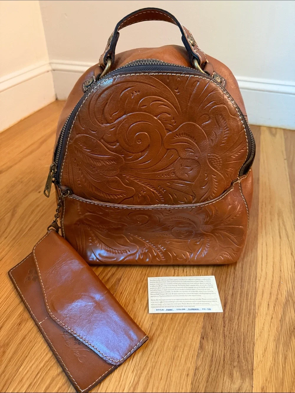 Patricia Nash Florence Tooled Leather Mini Backpack – NWOT 🤎